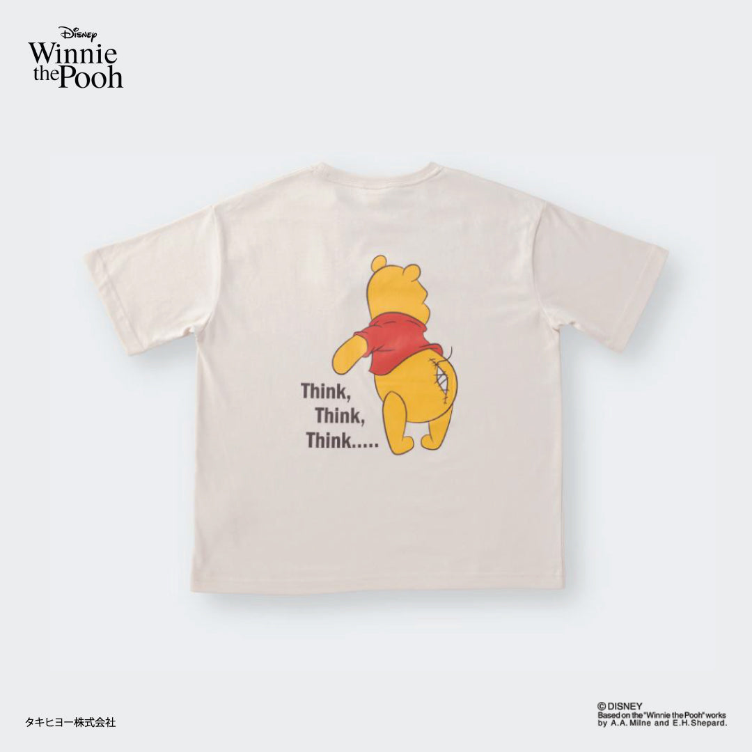 เสื้อยืด Winnie the Pooh สีครีม – ลายพูห์คิดหนักน่ารัก