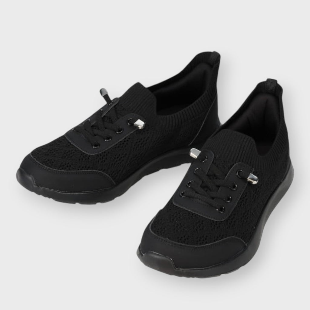 Mesh-like Upper Lace-Up Sneakers