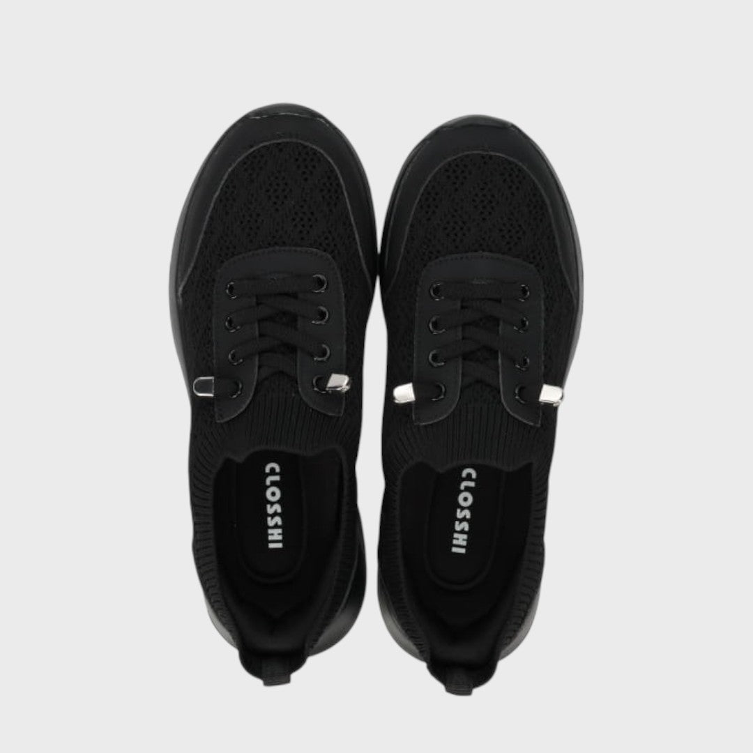 Mesh-like Upper Lace-Up Sneakers