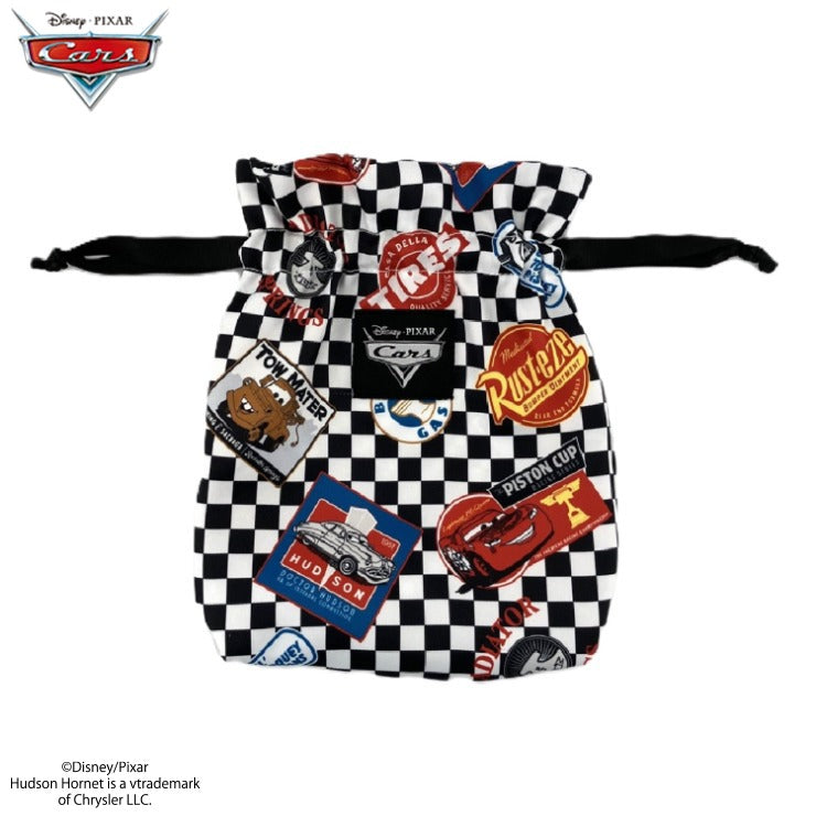 DISNEY PIXAR CARS CHECKERED FRILLED DRAWSTRING BAG