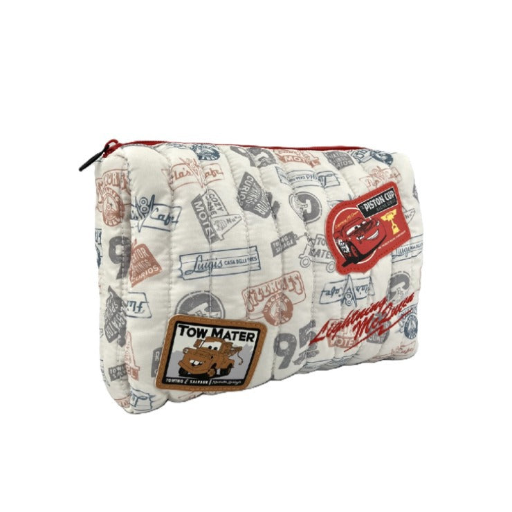 DISNEY PIXAR CARS LIGHTNING MCQUEEN & MATER QUILTED POUCH