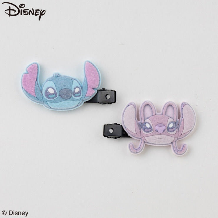 DISNEY - LILO & STITCH STITCH & ANGEL FLOCKED BANGS HAIR CLIP SET