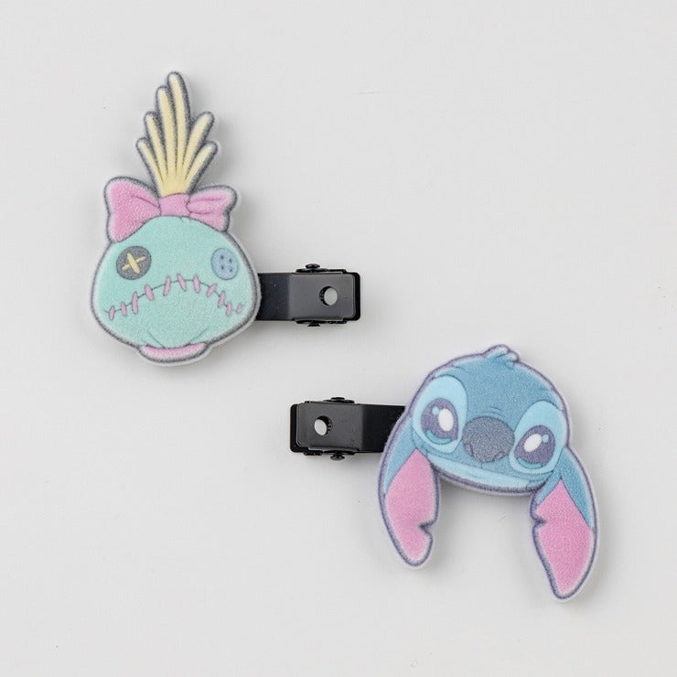 DISNEY - LILO & STITCH STITCH & SCRUMP FLOCKED BANGS HAIR CLIP SET