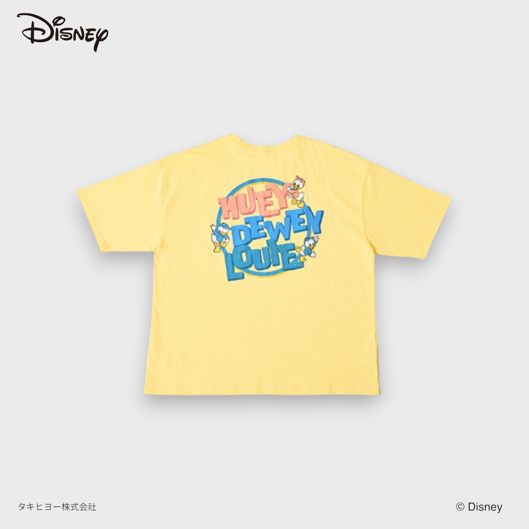 DISNEY HUEY, DEWEY & LOUIE YELLOW GRAPHIC T-SHIRT (110～130CM)