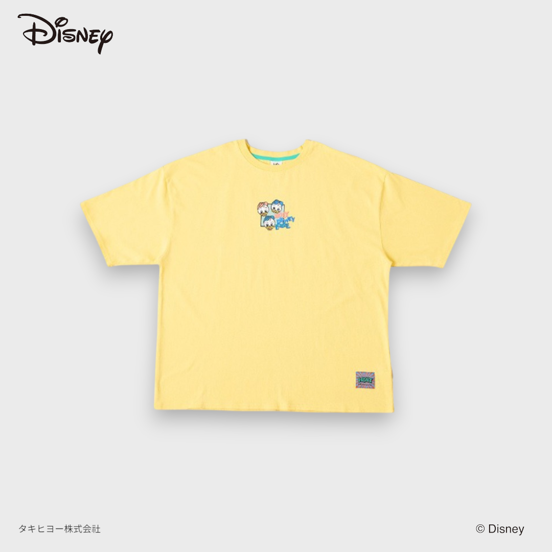 DISNEY HUEY, DEWEY & LOUIE YELLOW GRAPHIC T-SHIRT (110～130CM)