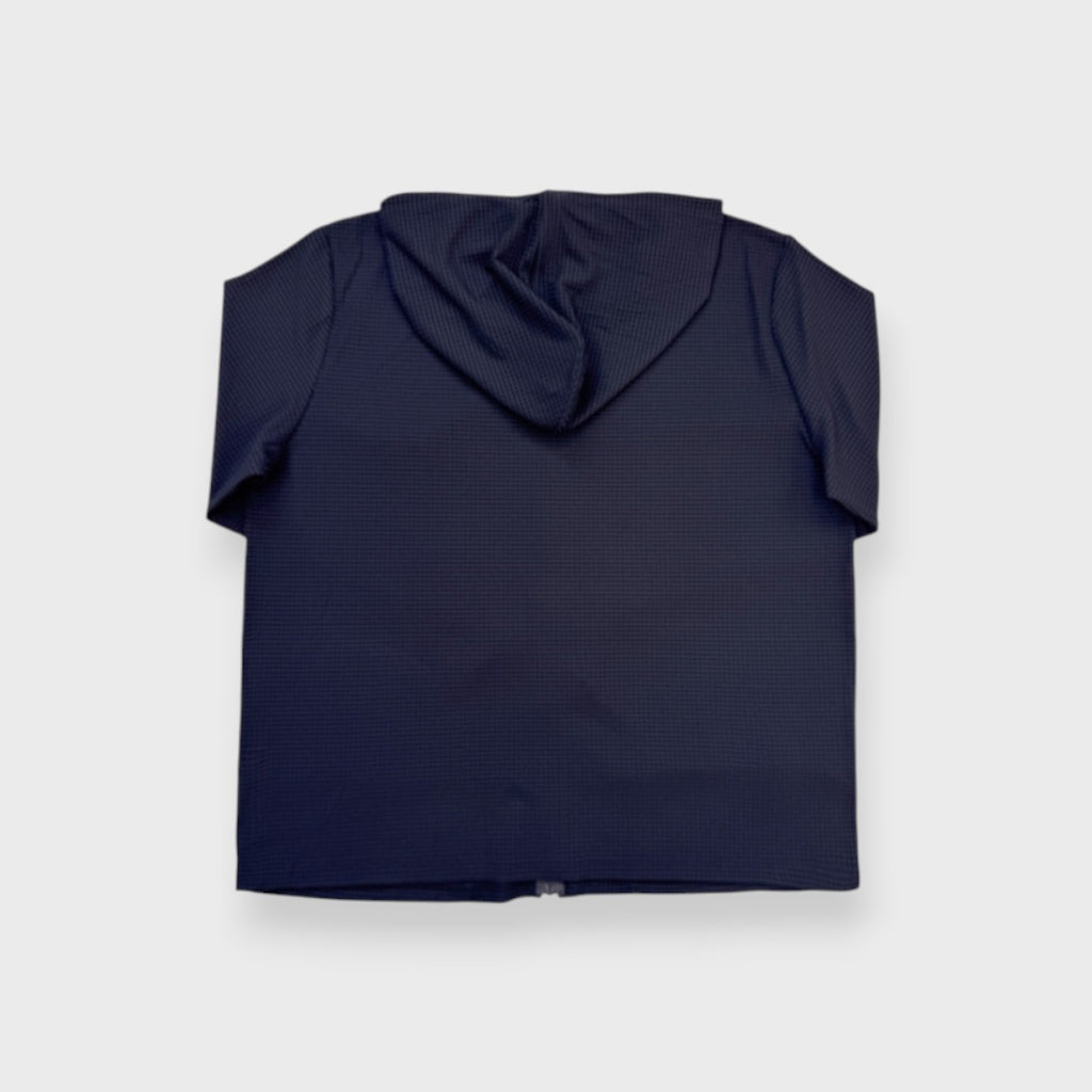 UV-COOL RIBBED CHECK HOODIE