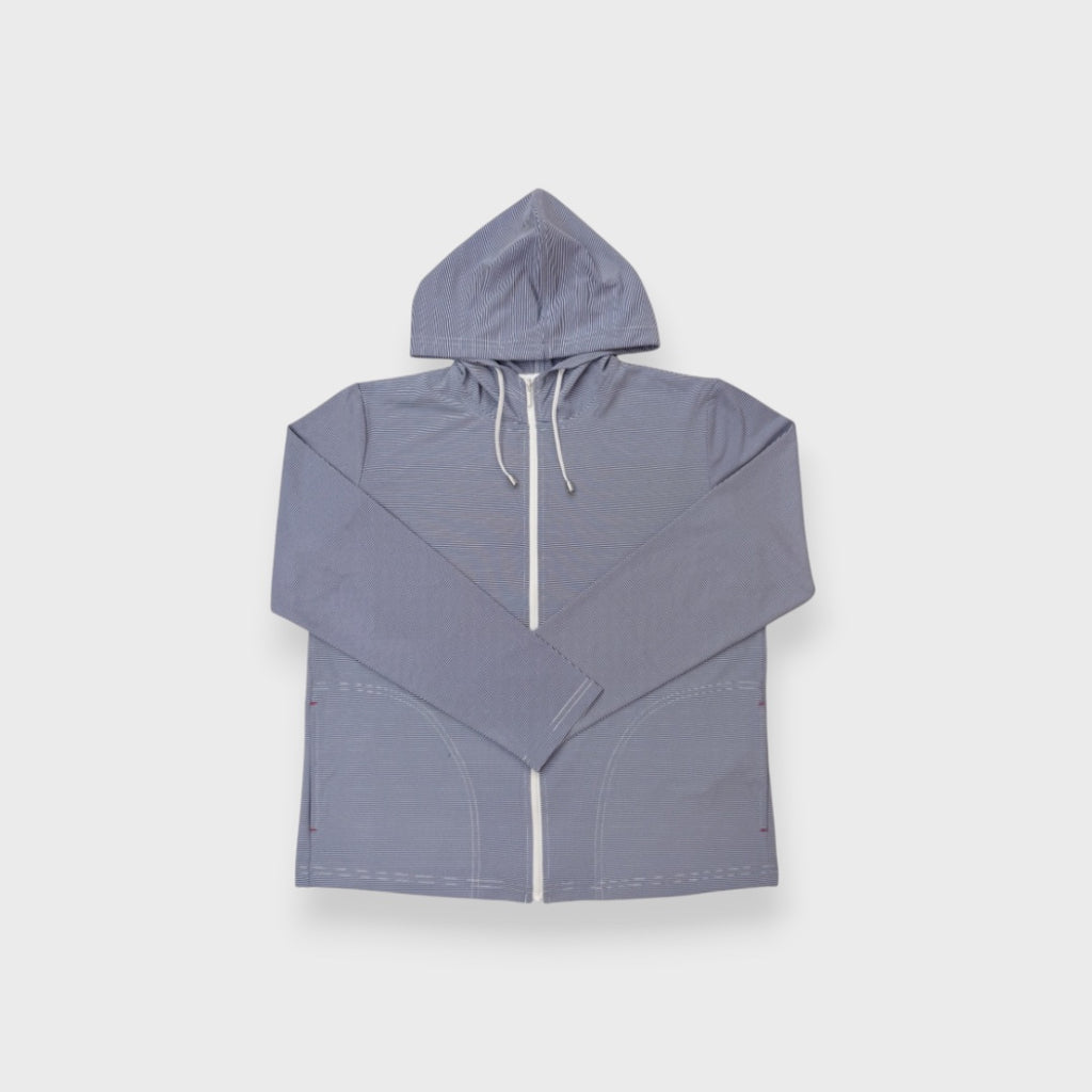 UV-COOL PIQUE STRIPED HOODIE
