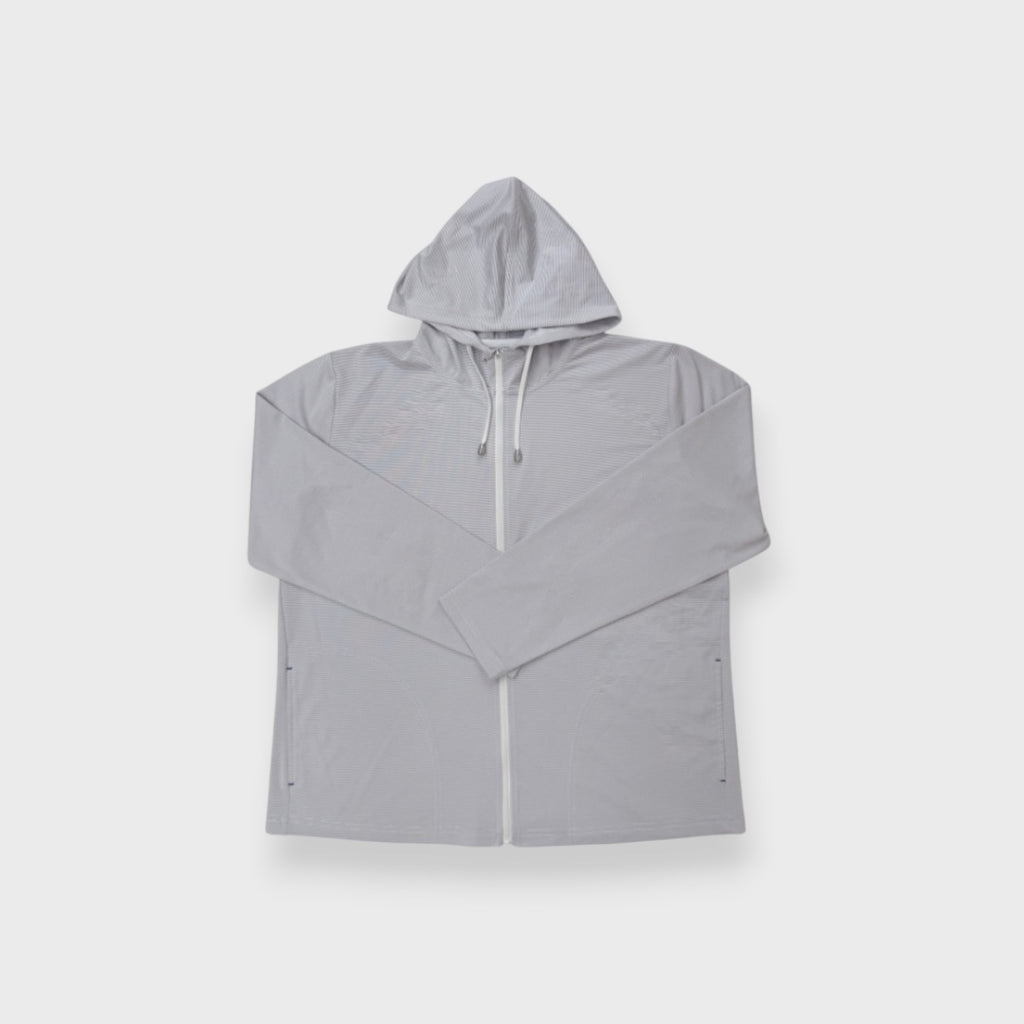 UV-COOL PIQUE STRIPED HOODIE