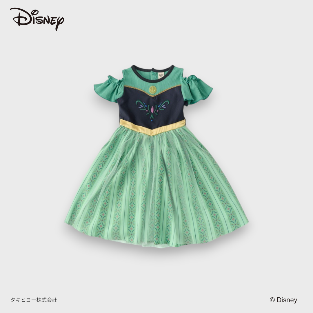 DISNEY ANNA-INSPIRED FRILL-SLEEVE PRINCESS DRESS (110・130CM)