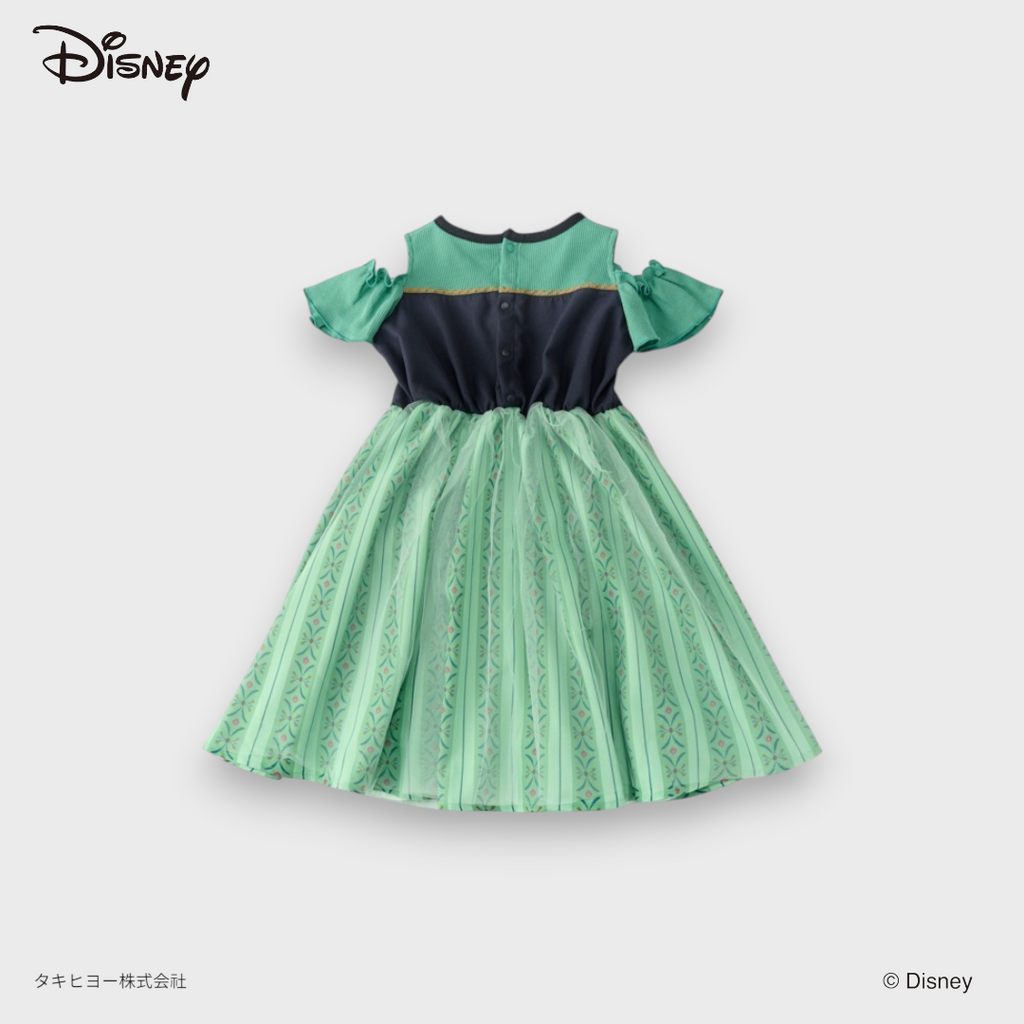 DISNEY ANNA-INSPIRED FRILL-SLEEVE PRINCESS DRESS (90・100CM)