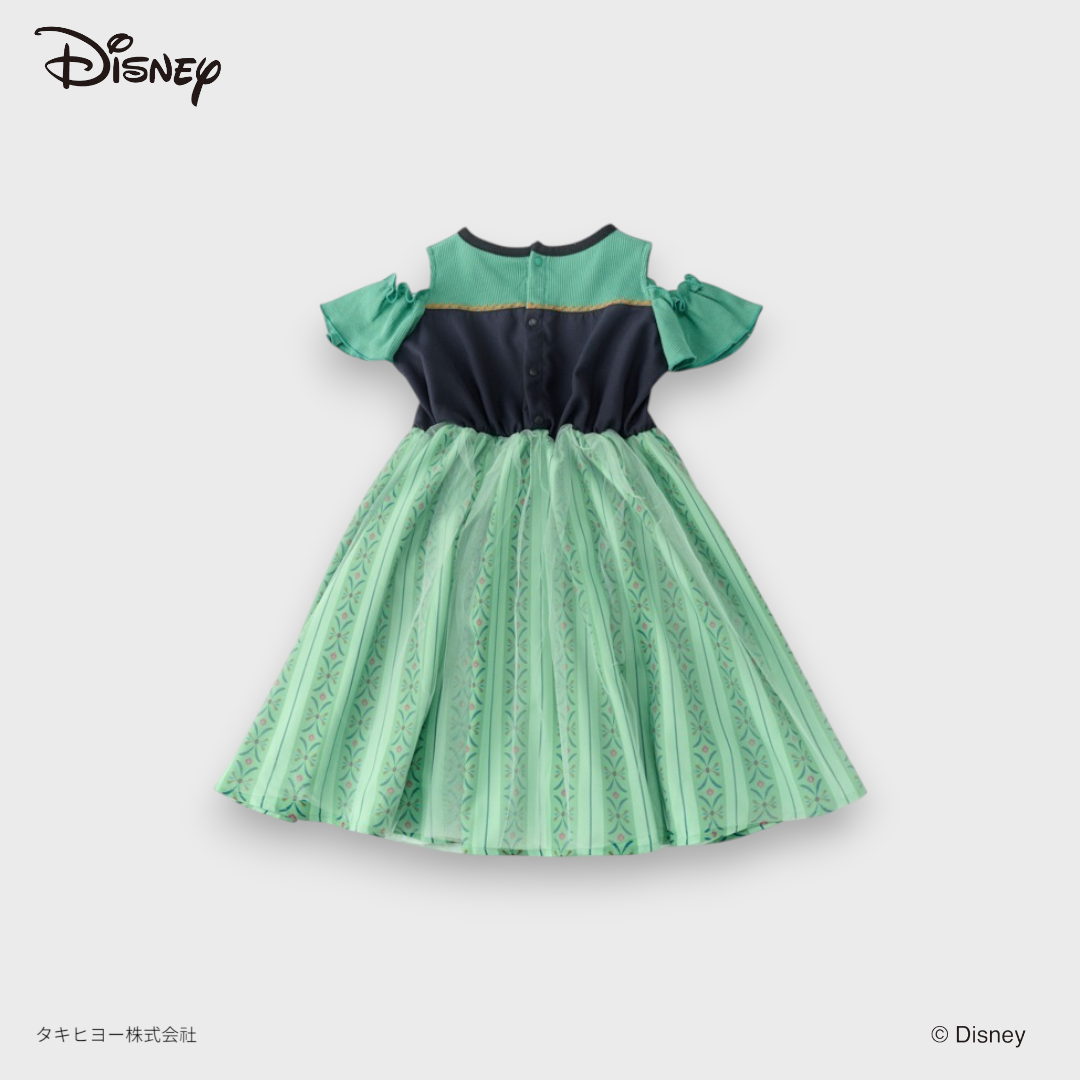 DISNEY ANNA-INSPIRED FRILL-SLEEVE PRINCESS DRESS (110・130CM)