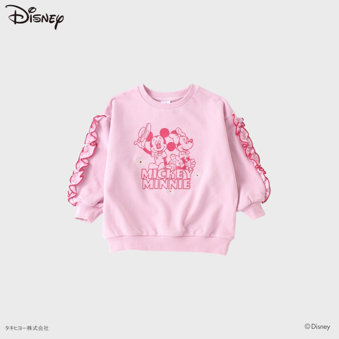 KIDS DISNEY - MICKEY MOUSE & MINNIE MOUSE RUFFLE PRINT SWEATSHIRT(110-120CM)