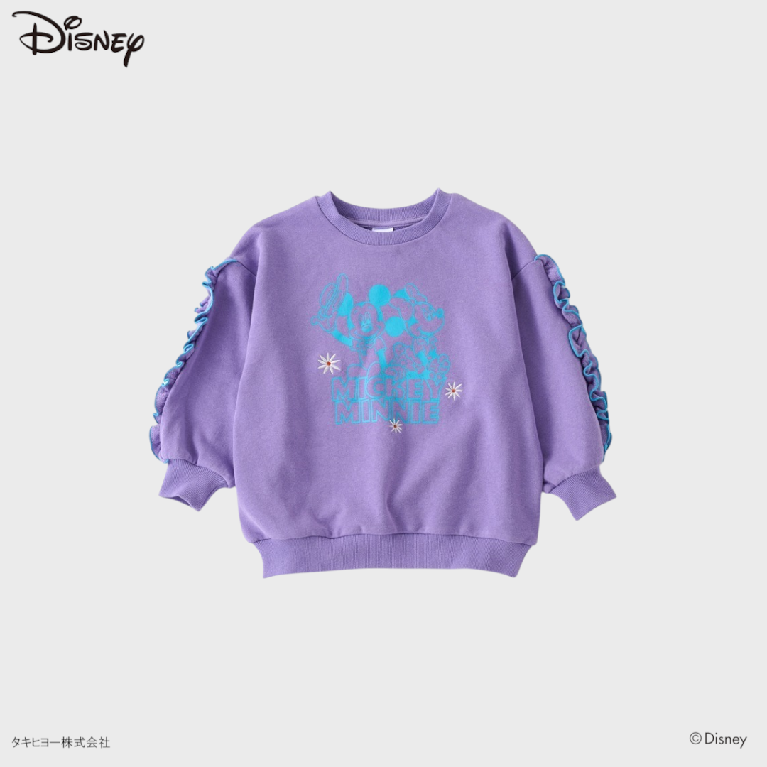 KIDS DISNEY - MICKEY MOUSE & MINNIE MOUSE RUFFLE PRINT SWEATSHIRT(110-120CM)