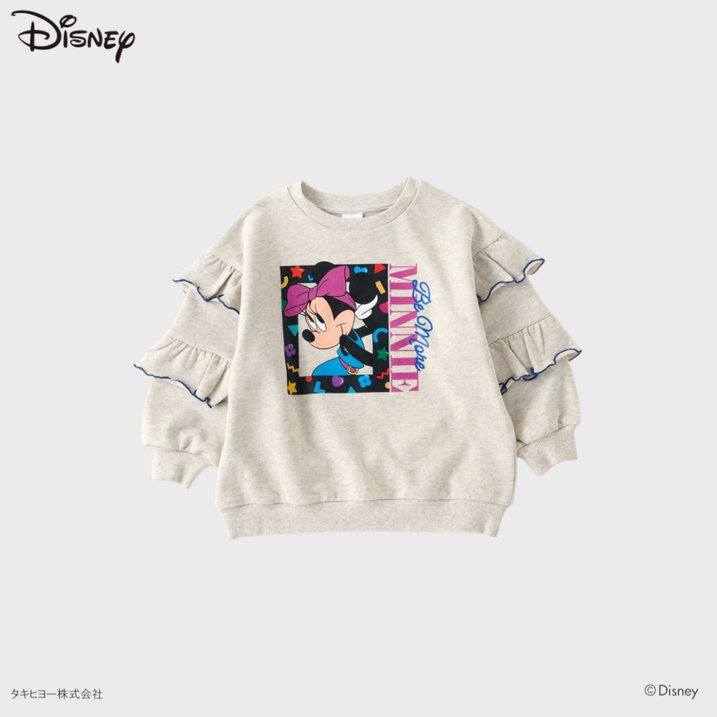 KIDS DISNEY - MINNIE MOUSE RUFFLE SLEEVE PRINT SWEATSHIRT(100CM)