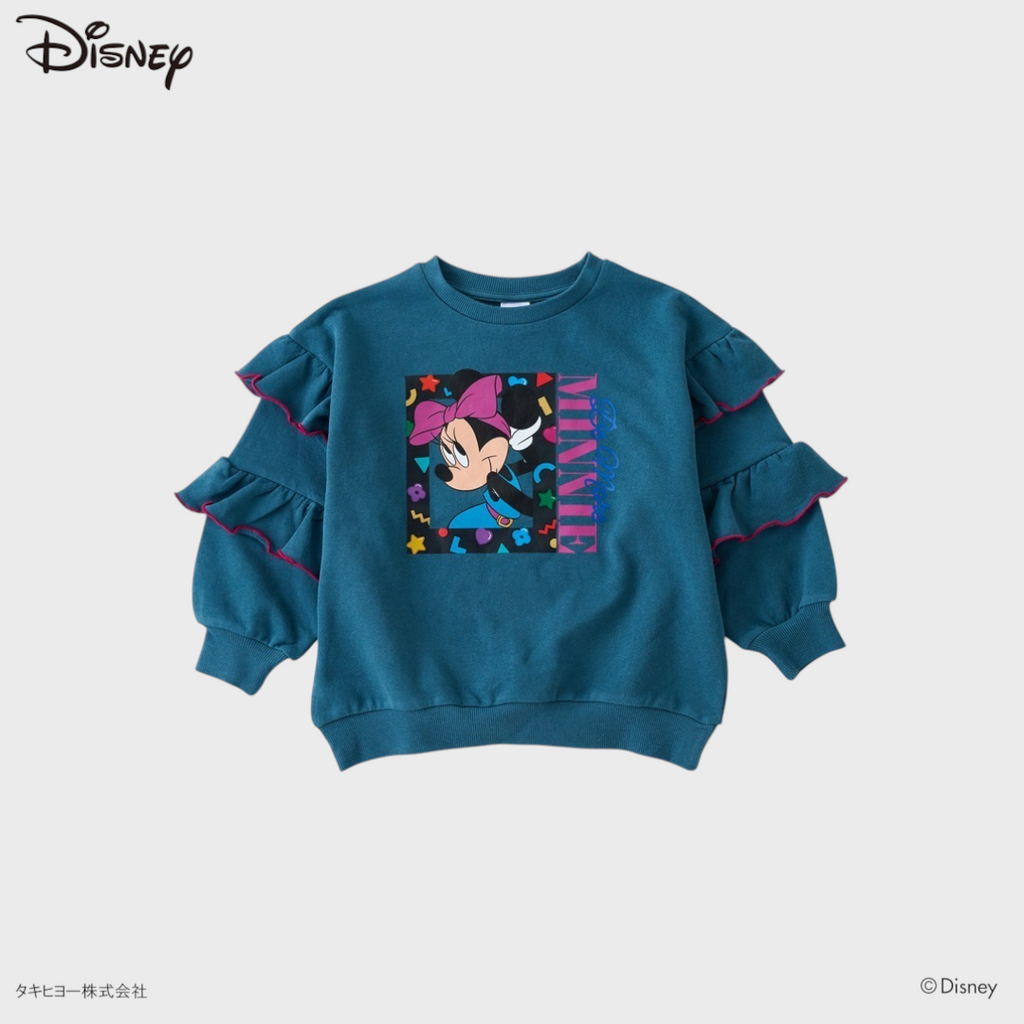 KIDS DISNEY - MINNIE MOUSE RUFFLE SLEEVE PRINT SWEATSHIRT(100CM)