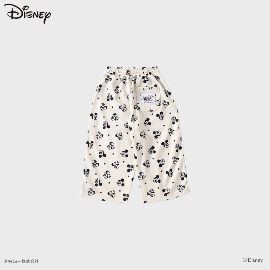 KIDS DISNEY - MICKEY MOUSE & MINNIE MOUSE ALL-OVER PRINT WIDE-LEG PANTS(110-120CM))