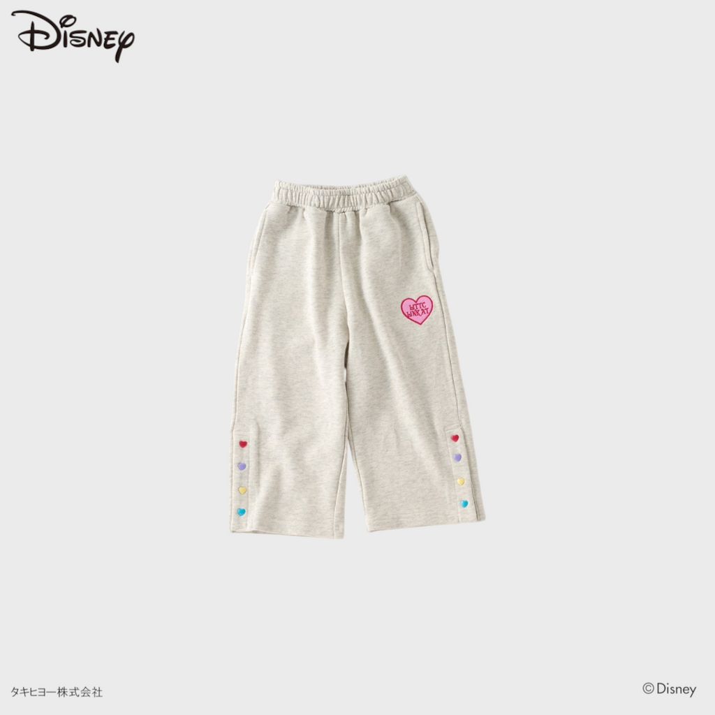 KIDS DISNEY - HEART EMBROIDERY WIDE-LEG PANTS(110-120CM)