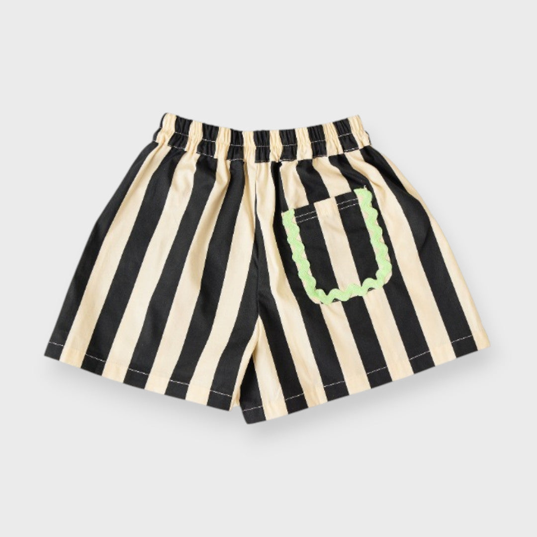 BOLD RED STRIPE KIDS SHORTS (140-160cm)
