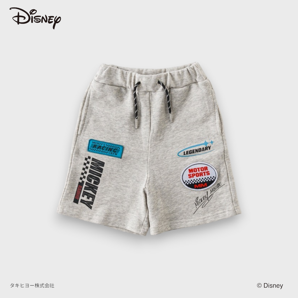 KIDS DISNEY MICKEY MOUSE RACING SHORTS – GRAPHIC SWEAT SHORTS WITH MOTOR SPORTS PRINT (140～160CM)