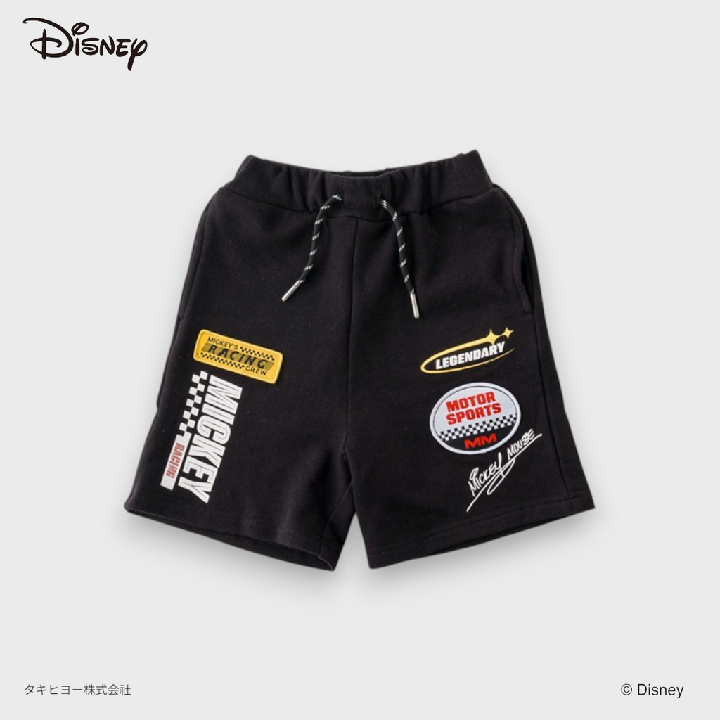 KIDS DISNEY MICKEY MOUSE RACING SHORTS – GRAPHIC SWEAT SHORTS WITH MOTOR SPORTS PRINT (140～160CM)
