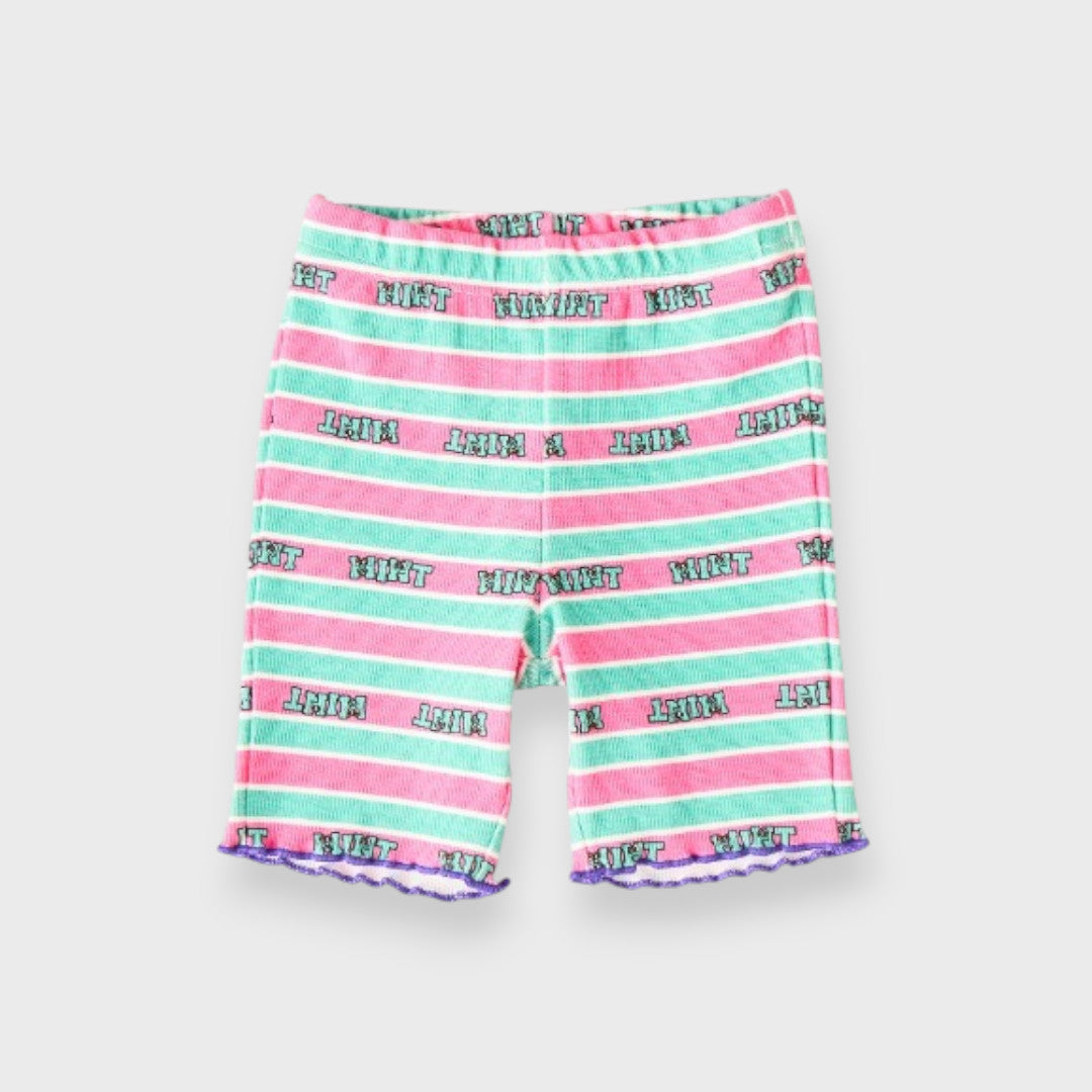 COLORFUL BORDER KIDS HALF LEGGINGS (110-130cm)