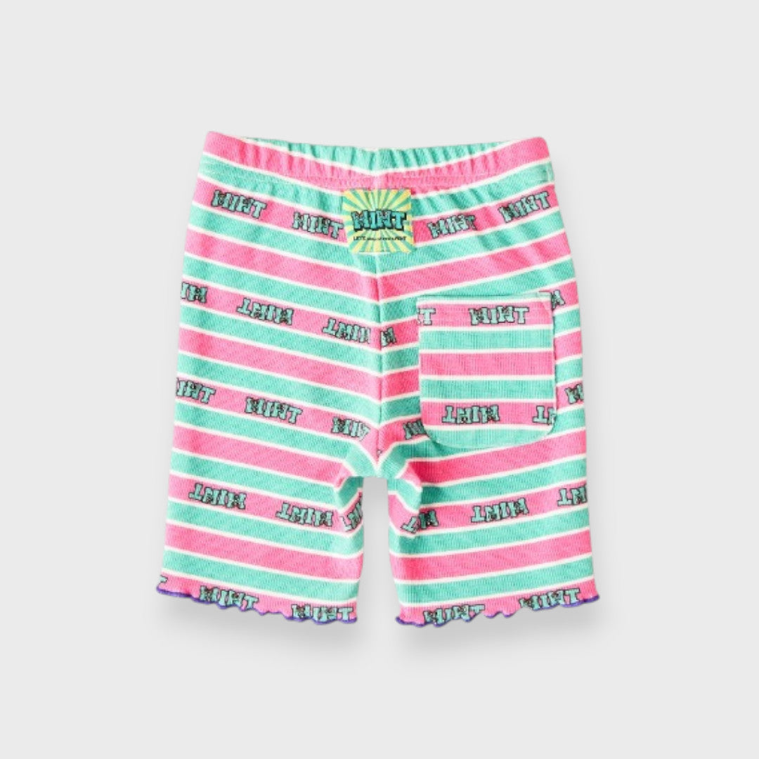 COLORFUL BORDER KIDS HALF LEGGINGS (110-130cm)