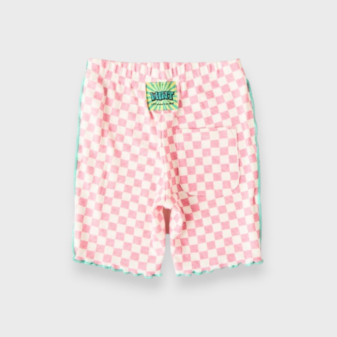 CHECKERBOARD POPCORN PATCH KIDS HALF PANTS (110-130cm)
