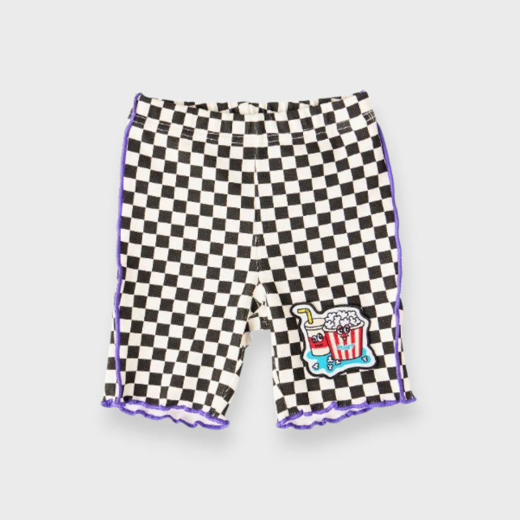 CHECKERBOARD POPCORN PATCH KIDS HALF PANTS (110-130cm)