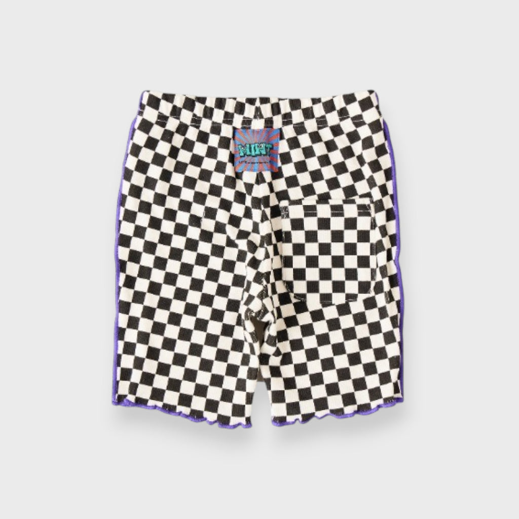 CHECKERBOARD POPCORN PATCH KIDS HALF PANTS (110-130cm)
