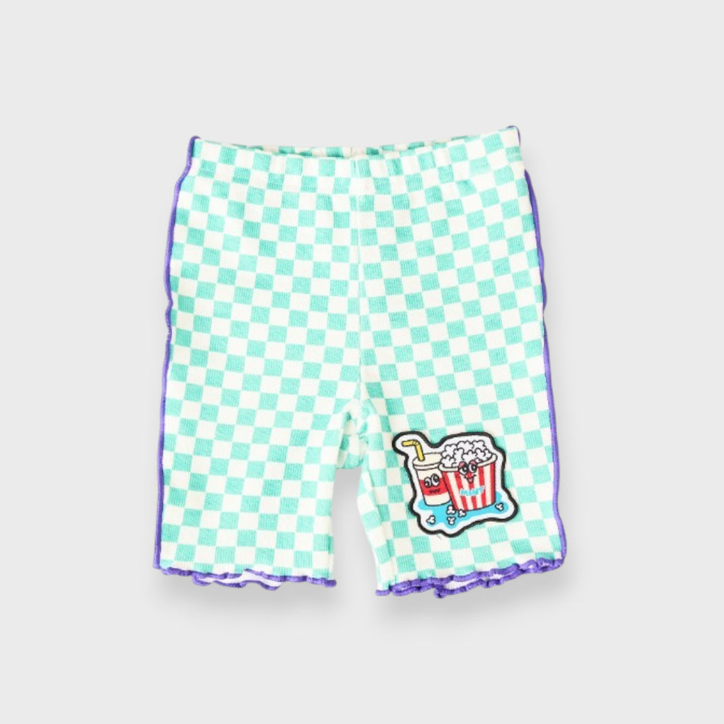 CHECKERBOARD POPCORN PATCH KIDS HALF PANTS (110-130cm)