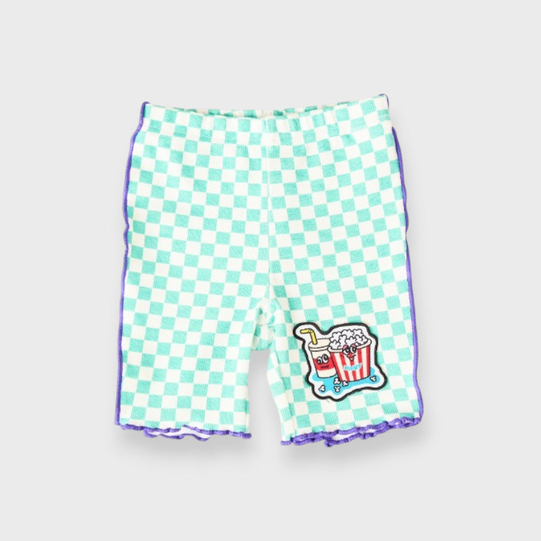 CHECKERBOARD POPCORN PATCH KIDS HALF PANTS (110-130cm)