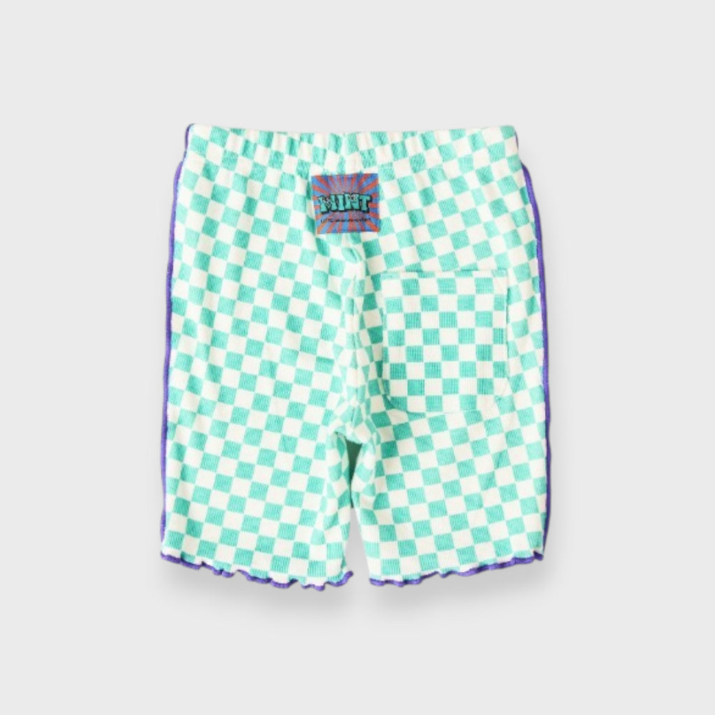 CHECKERBOARD POPCORN PATCH KIDS HALF PANTS (110-130cm)