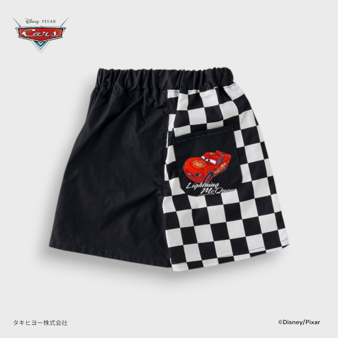 DISNEY LIGHTNING MCQUEEN BLACK RACING SHORTS (110～130CM)