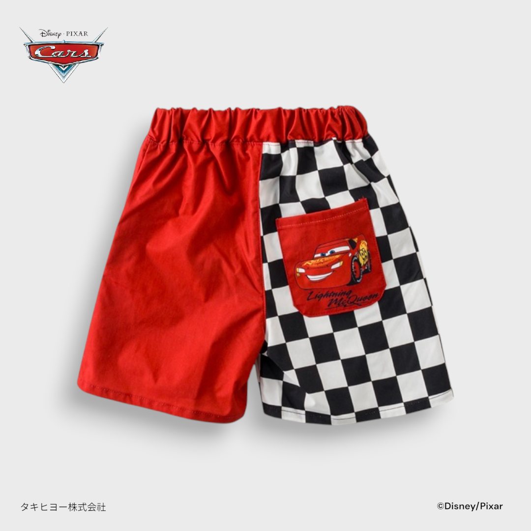 DISNEY LIGHTNING MCQUEEN RED RACING SHORTS (110～130CM)