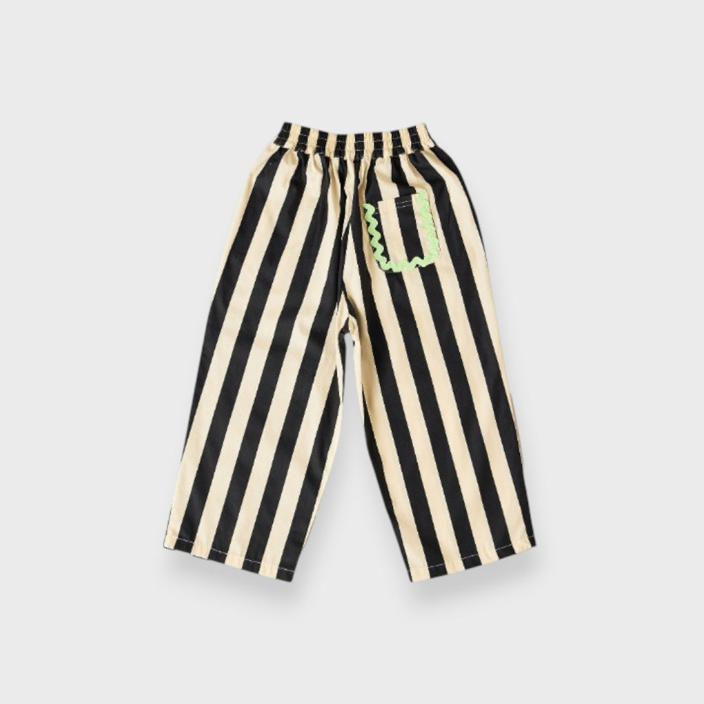 WIDE STRIPE RELAXED KIDS LONG PANTS (140-160cm)