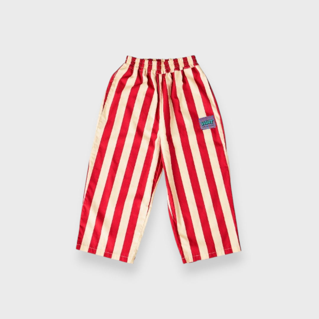 WIDE STRIPE RELAXED KIDS LONG PANTS (140-160cm)