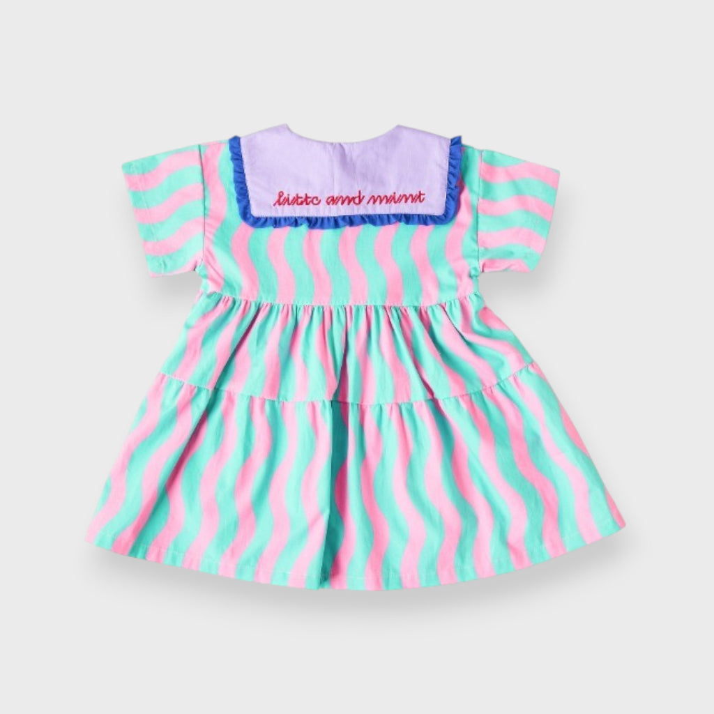 BRIGHT WAVE COLLAR KIDS DRESS (110～130cm)