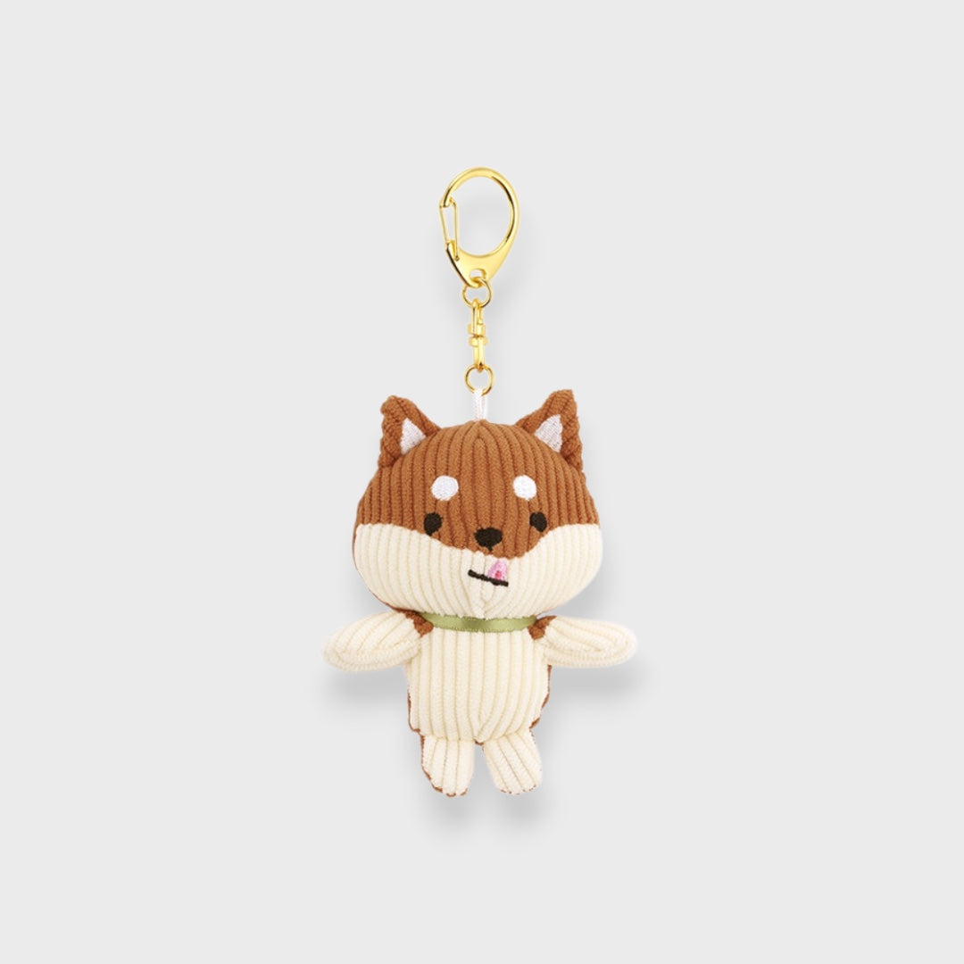 SHIBA INU CORDUROY PLUSH KEYCHAIN
