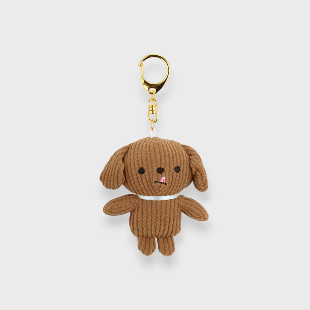 TOY POODLE CORDUROY PLUSH KEYCHAIN