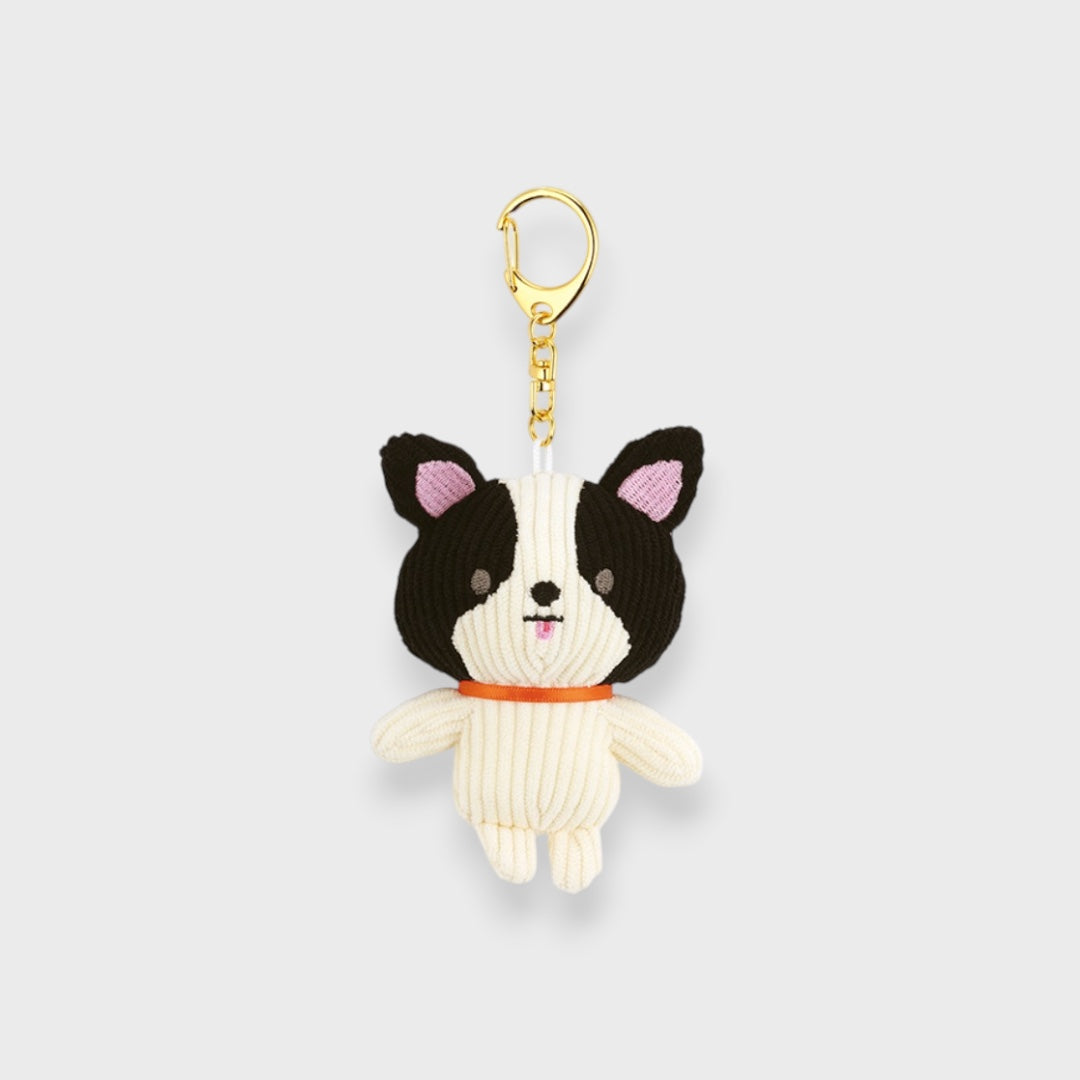 FRENCH BULLDOG CORDUROY PLUSH KEYCHAIN