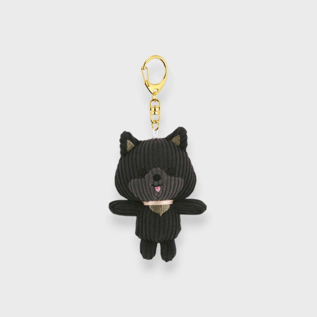 POMERANIAN CORDUROY PLUSH KEYCHAIN