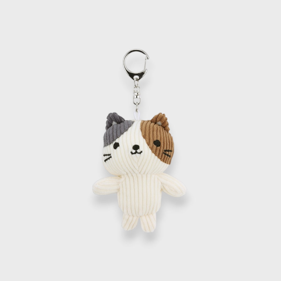 MIKENYA CORDUROY CAT PLUSH KEYCHAIN