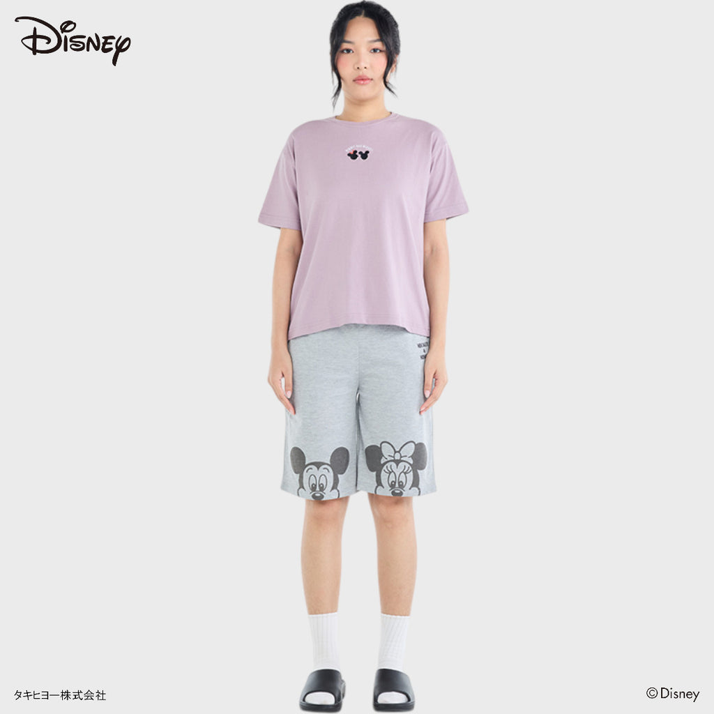 เสื้อยืดมิกกี้–มินนี่ สีม่วงละมุน “ใส่แล้วน่ารักแบบขั้นสุด” (Size S-LL)