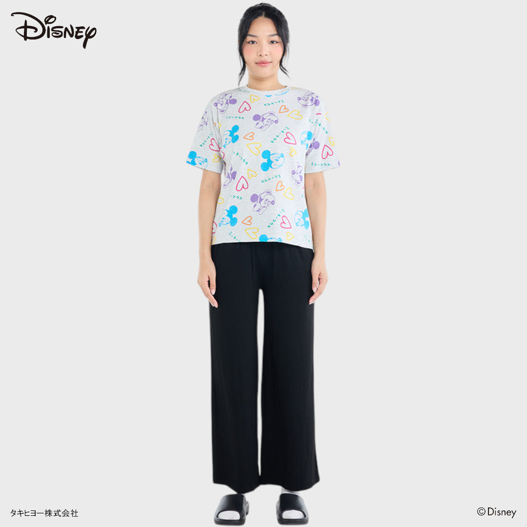 เสื้อยืดมิกกี้ & มินนี่ ลายสีพาสเทล รุ่นความสุขกระโดดเต้น (Size S-LL)