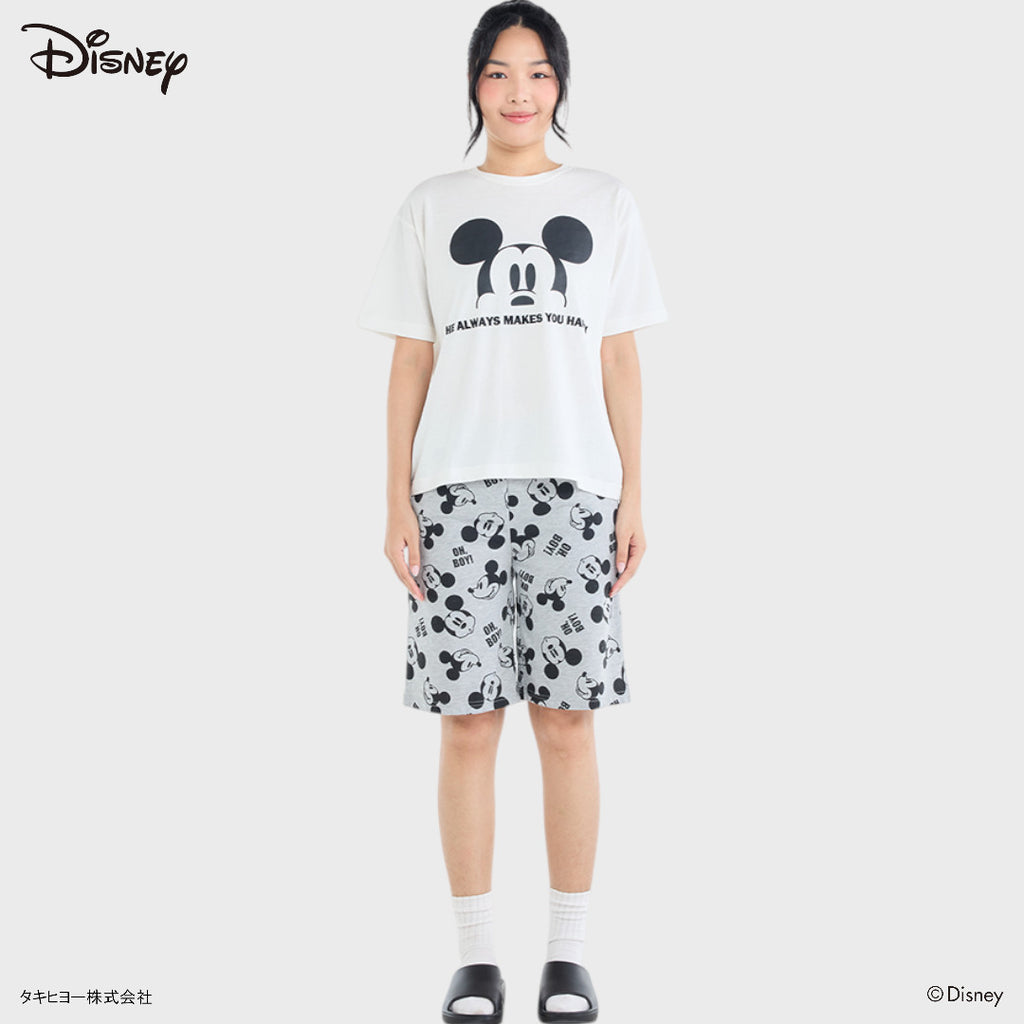 เสื้อยืด Mickey Mouse ลาย Always Happy มีความสุขเสมอ (Size S-LL)