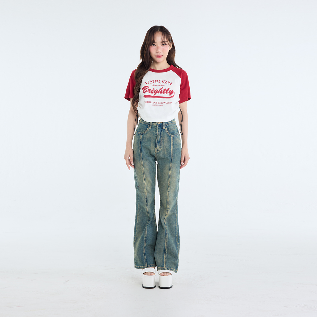 เสื้อครอป "Unborn Brightly" ทรงสปอร์ตสุดชิคสายรูดข้างปรับระดับความแซ่บ