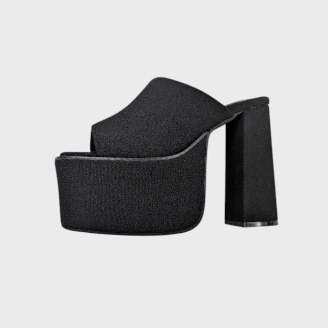 Smooth Platform Open-Toe Mules