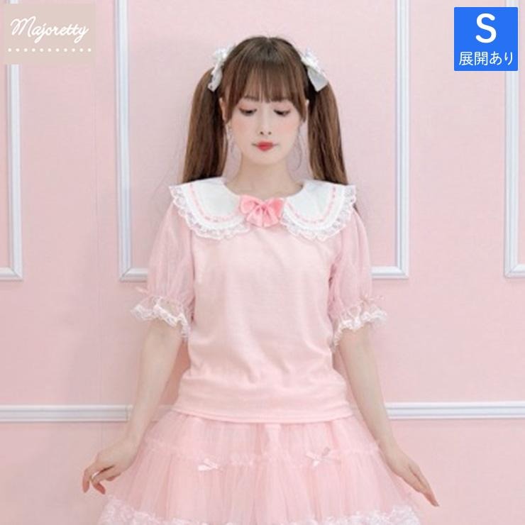 MajorettyxMayuron san LACE COLLAR SHEER-SLEEVE PULLOVER