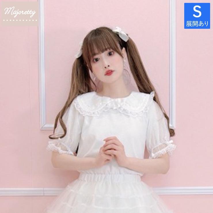 MajorettyxMayuron san LACE COLLAR SHEER-SLEEVE PULLOVER