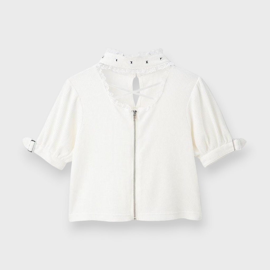 WOMEN’S CHOKER ZIP-UP CARDIGAN